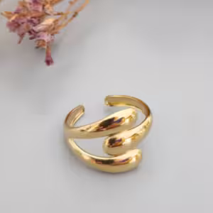 Gold Triple Wrap Open Ring