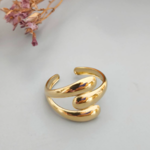 Golden Triple Wrap Open Ring