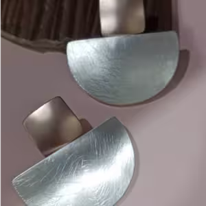 Mixed Metal Half Moon Earrings