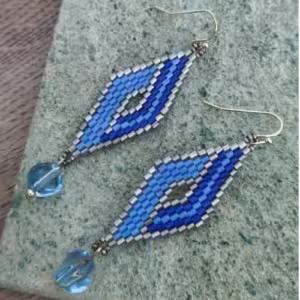 Lilac Silver Nazar Drop Earrings