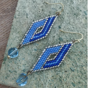 Lilac Silver Nazar Drop Earrings