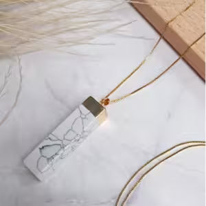 White Marble Bar Necklace