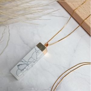 White Marble Bar Necklace