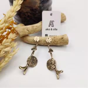 Gold Coin Charm Earrings