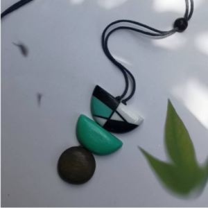 Abstract Leaf Wood Necklace