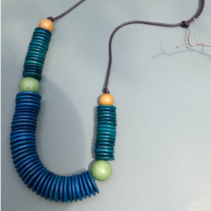 Pink Blue Disc Necklace