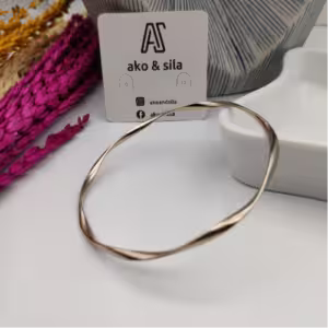 Rose Gold Twisted Bangle Bracelet
