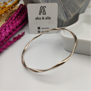 Rose Golden Twisted Bangle Bracelet