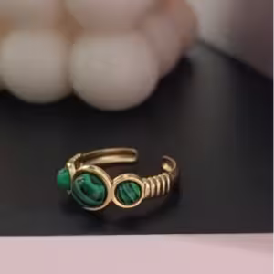 Green Sunburst Ring