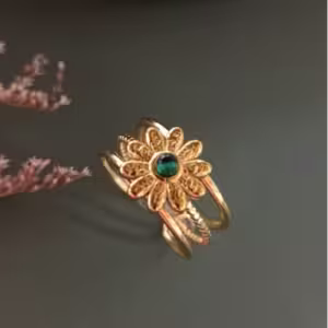 Emerald Muse Flower Ring