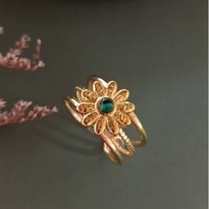 Emerald Muse Flower Ring