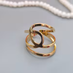 Gold Interlinked Loop Ring