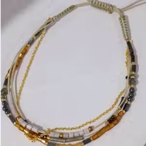 Yellow Beaded Wrap Bracelet
