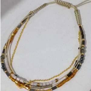 Yellow Beaded Wrap Bracelet