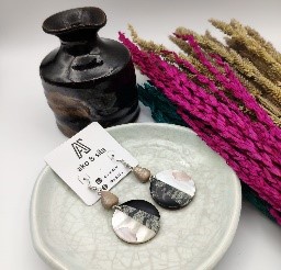 Grey Acrylic Mosaic Earrings