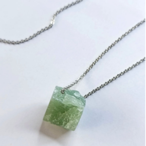 Green Raw Stone Necklace