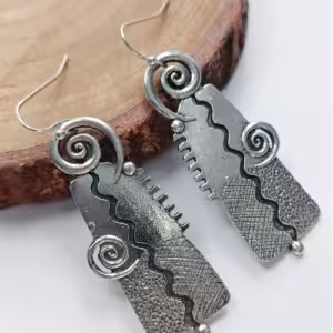 Silver Spiral Drop Earrings