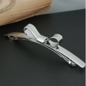 Silver Slim Barrette Clip