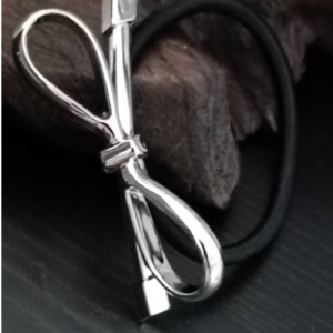 Silver Bow Hair Tie