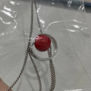 Silver Red Pendant Necklace