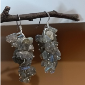 Grey Chip Cluster Earrings