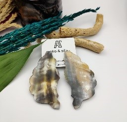 Grey Shell Drop Earrings