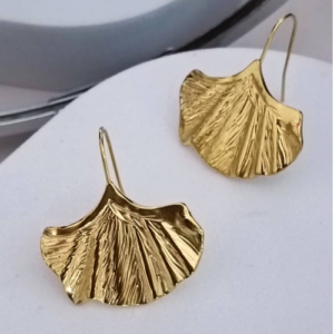 Golden Fan Shell Earrings