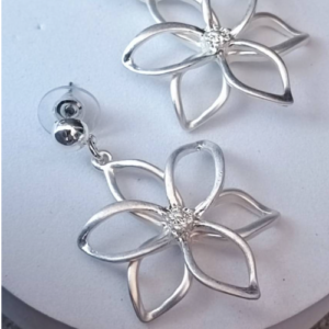 Silver Floral Outline Earrings