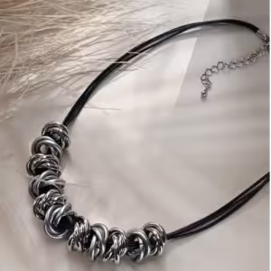 Silver Ring Collar Necklace