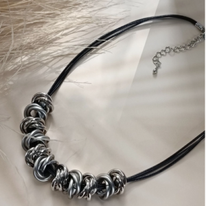 Silver Ring Collar Necklace