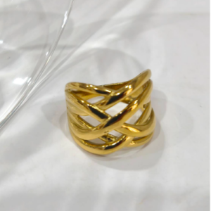Gold Crossover Band Ring