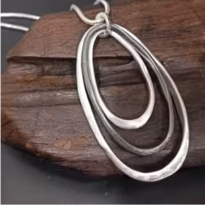 Black Cord Oval Pendant Necklace