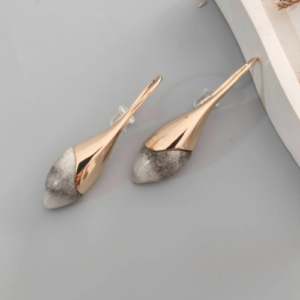 Gold Teardrop Drop Earrings