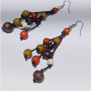 Black Disc Cluster Earrings