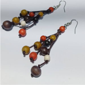 Black Disc Cluster Earrings