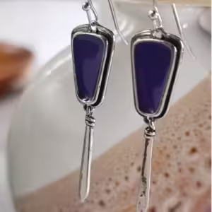Purple Shield Earrings