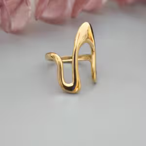Gold Open Wave Ring