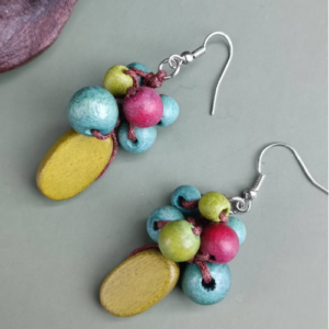 Multicolor Bead Tassel Earrings