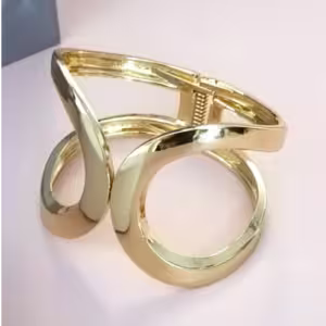 Gold Sculptural Cuff Bracelet