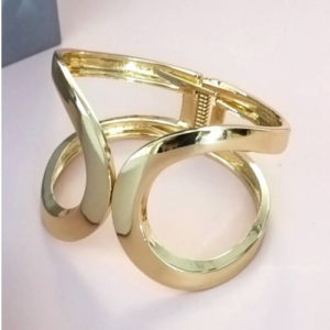 Golden Sculptural Cuff Bracelet