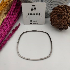 Gunmetal Organic Square Bangle