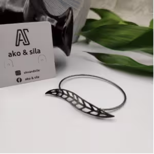 Black Leaf Wrap Bracelet
