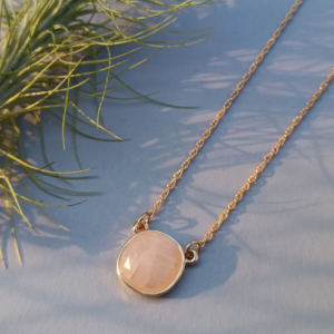 Pink Round Stone Necklace