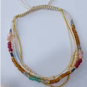 Yellow Multicolor Beaded Wrap Bracelet