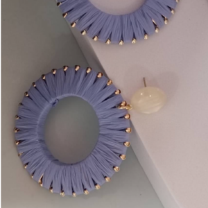 Blue Tortoiseshell Tassel Earrings