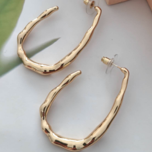 Gold Wave Drop Earrings