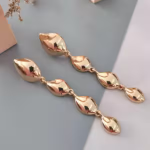 Gold Wavy Stud Earrings