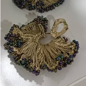 Antique Golden Fringe Fan Earrings