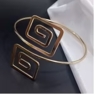 Gold Spiral Cuff Arm Bracelet