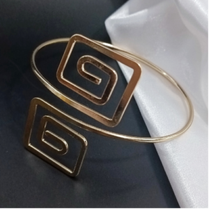 Golden Spiral Cuff Arm Bracelet